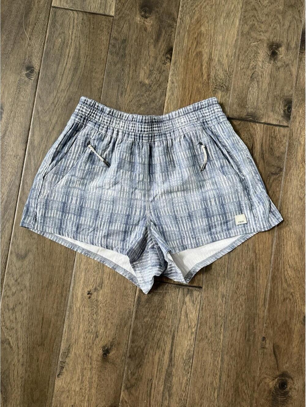 Vuori Dash Shorts Pale Blue Shibori Grid XS Athletic Running Gym